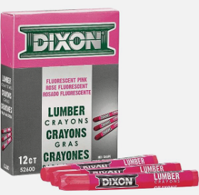[52600 DXT] Lumber Crayon Fluorescent Pink 12ct