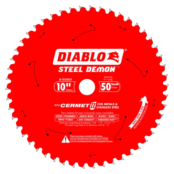 [D1050CF DBL] 10"x 50T Cermet Metal and Stainless Steel Cutting Saw Blade