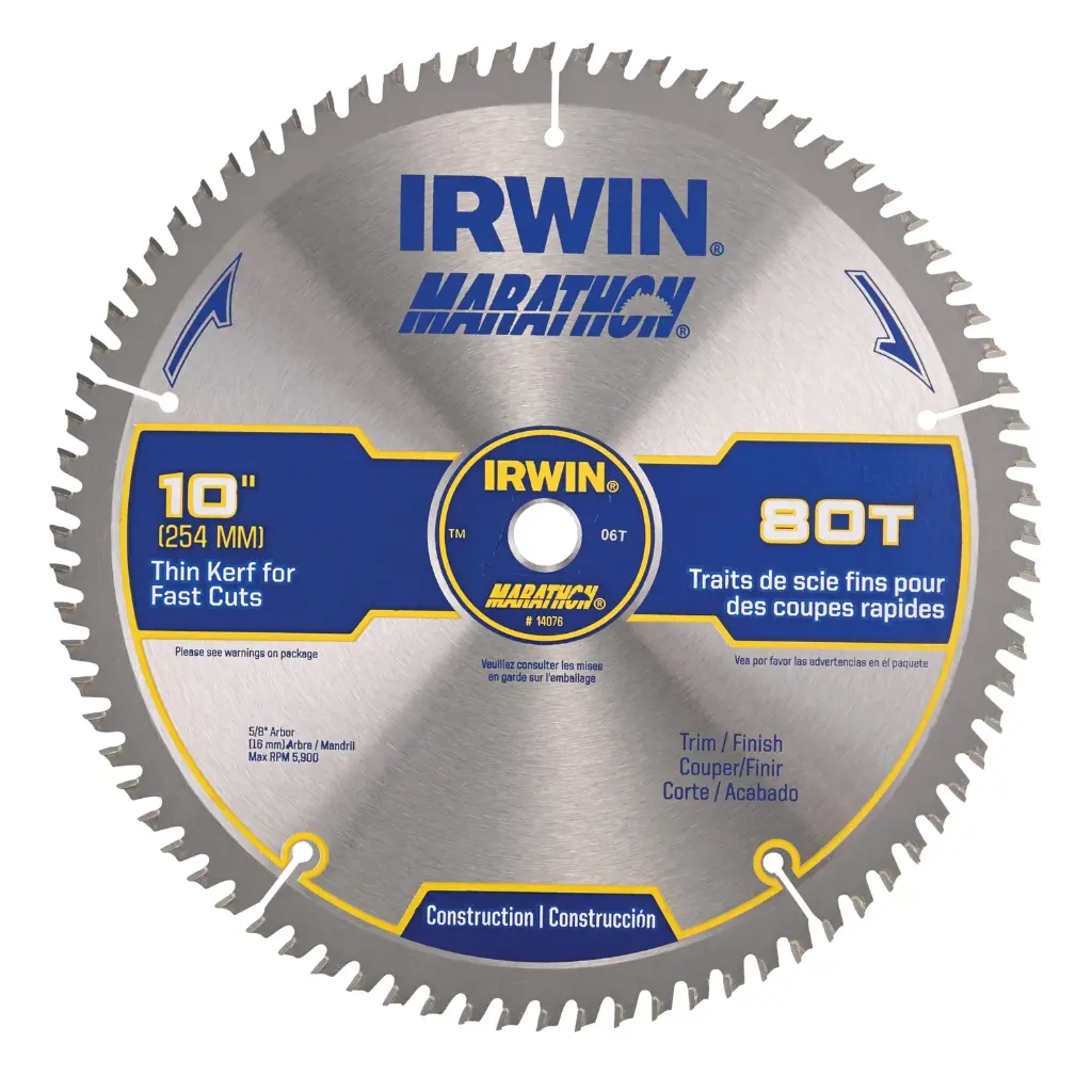 [14076 IRW] Irwin 10"x80T Saw Blade
