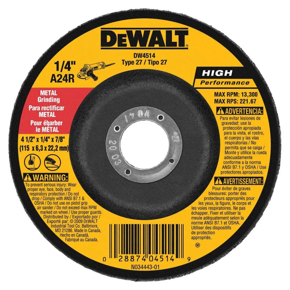 [DW4514 Z DWT] 4-1/2" Metal Grinding Disc