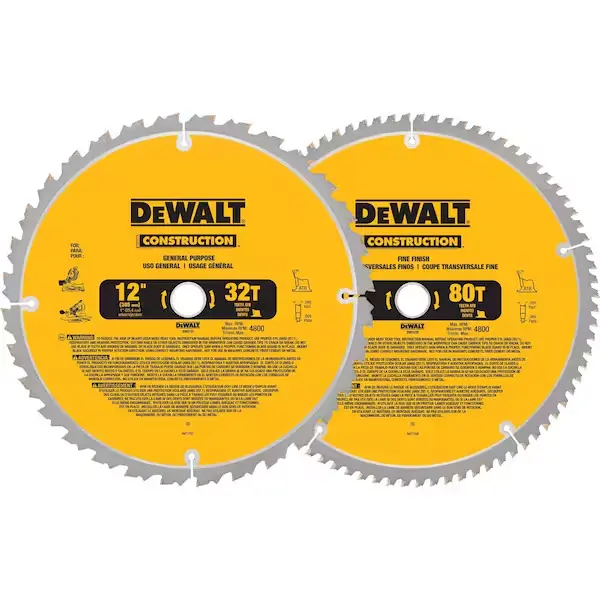 [DW3128P5 DWT] 12" Construction Miter Blade Combo Pack