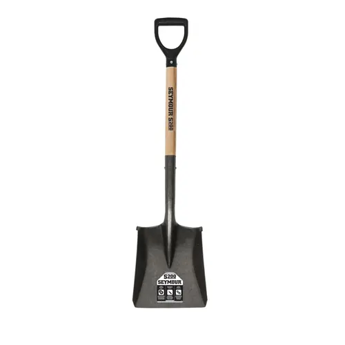 [49833 SYM] 16 Ga. Square Point Shovel, 26" Hardwood Handle, Black Poly D-Grip 
