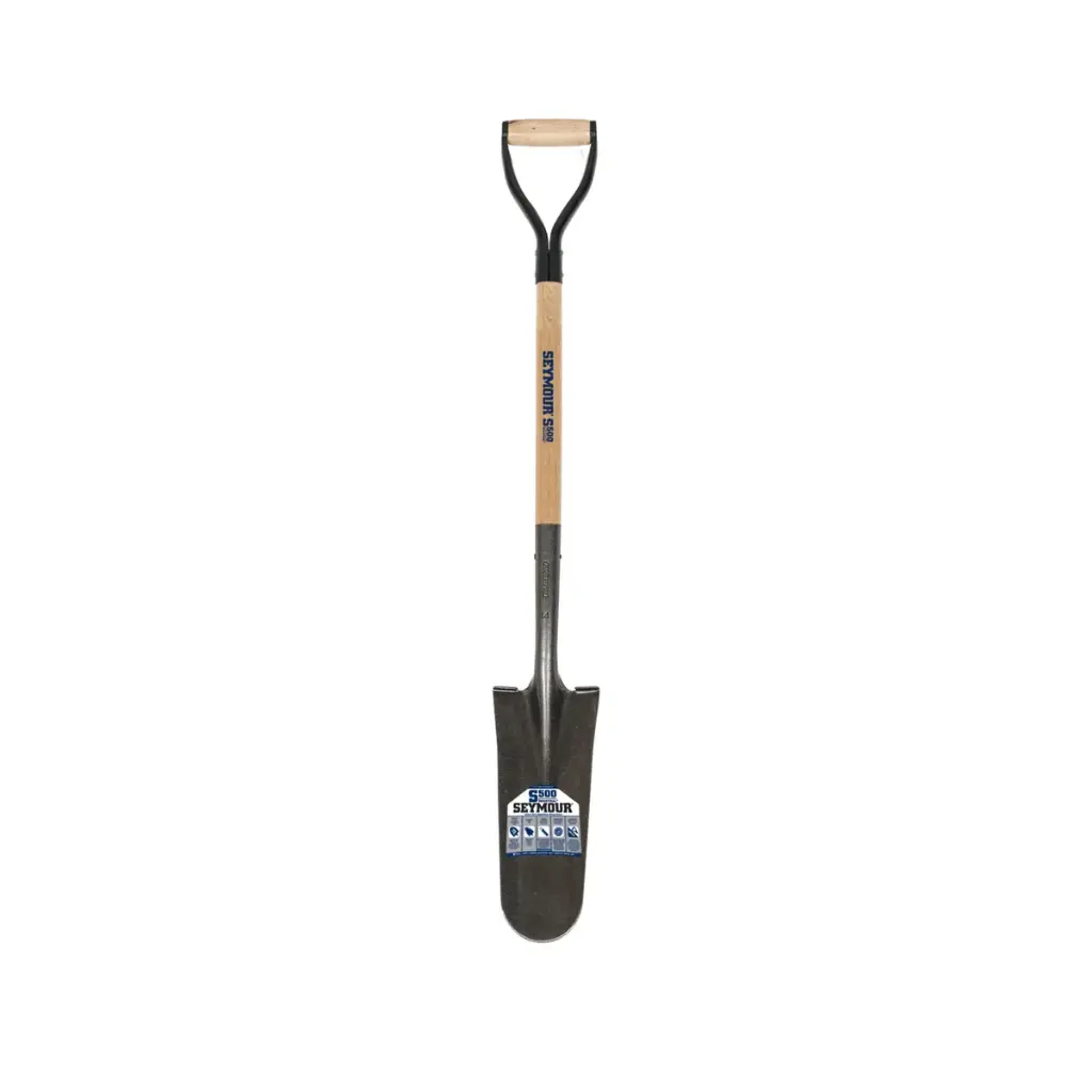 14" Drain Spade, 30" Hardwood Handle, Steel D-Grip