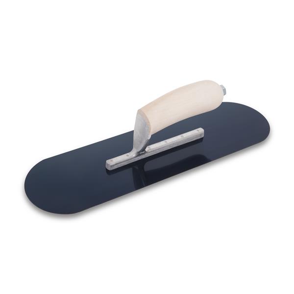 Pool Trowel 14" x 4" - Blue Steel, Wood Grip
