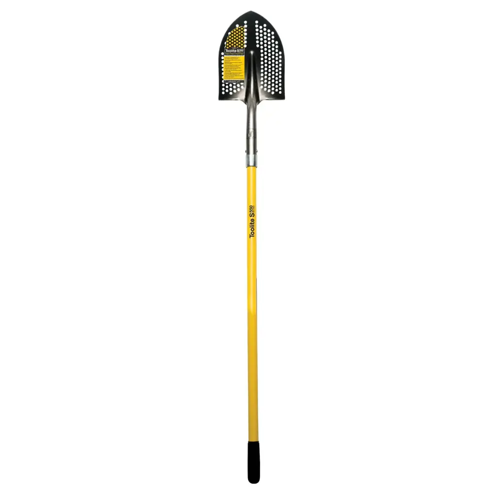 Toolite #2 Round Point Shovel, 48" Yellow Fiberglass Handle