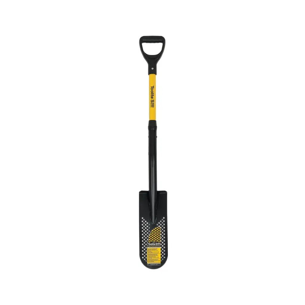 Toolite 14" Drain Spade, 29" Yellow Fiberglass D-Grip Handle