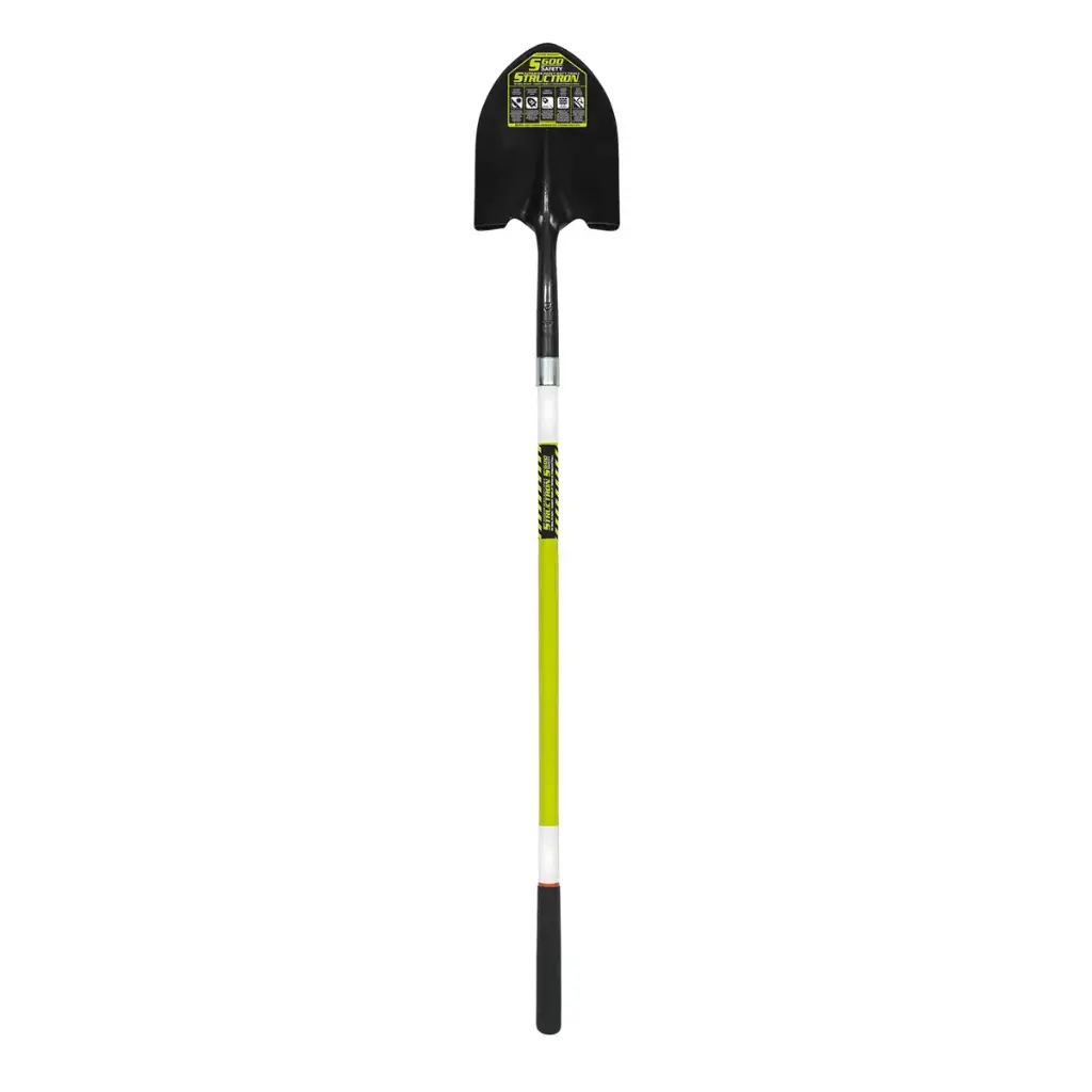 14 Ga. #2 Round Point, Front Turn Step Shovel, 48" Yellow Fiberglass Handle