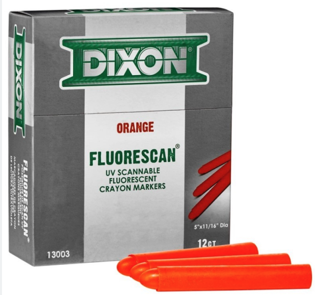 [13003] Lumber Crayon Fluorescent Orange 12ct