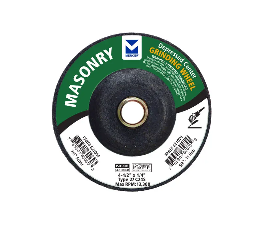 [621070 MRA] MRA T27 Depressed Center Grinding Wheel-Single Grit-4-1/2"x1/4"x5/8"-11
