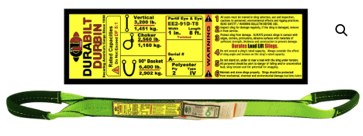 [EE2-93D-TT10] Lifting Sling 3" x 10' 18,600lbs.