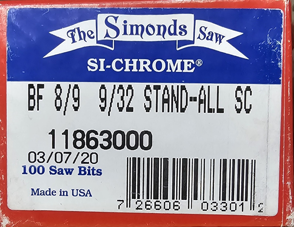 BF 8/9 9/32 Stand-all SC Simonds