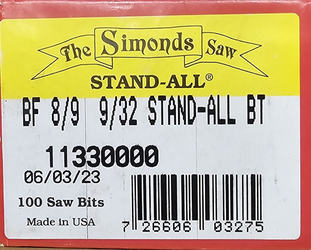 BF 8/9 9/32 STAND-ALL BT Simonds
