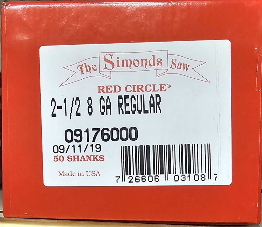2-1/2 8 GA Regular Simonds