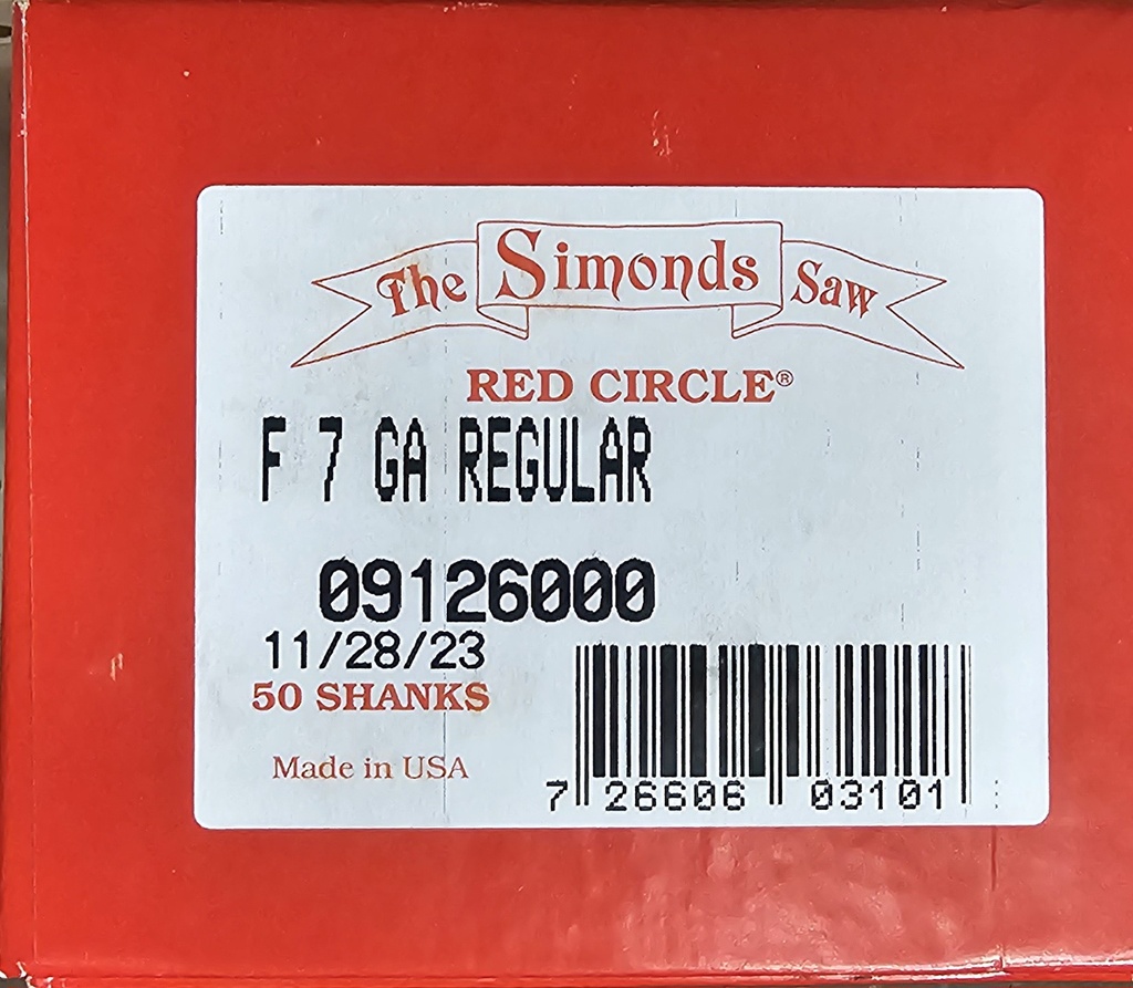 F7 GA Regular Shanks Simonds