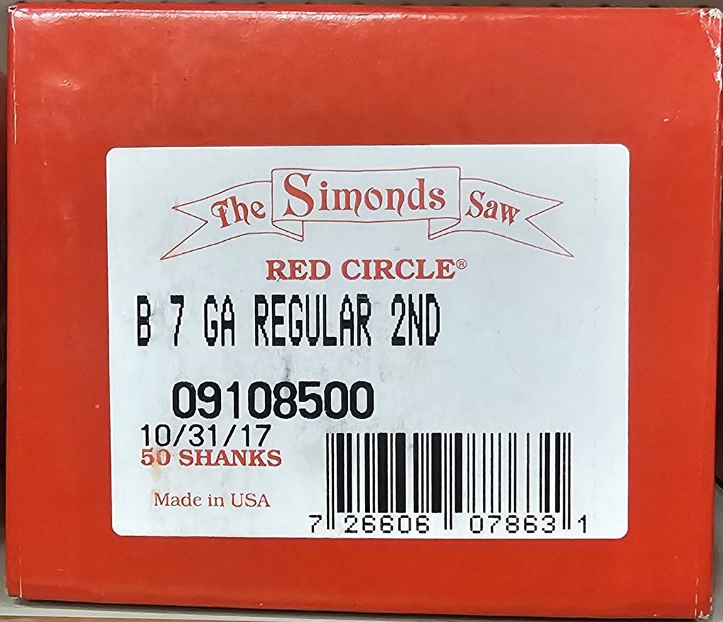 B 7 GA Regular 2nd Simonds