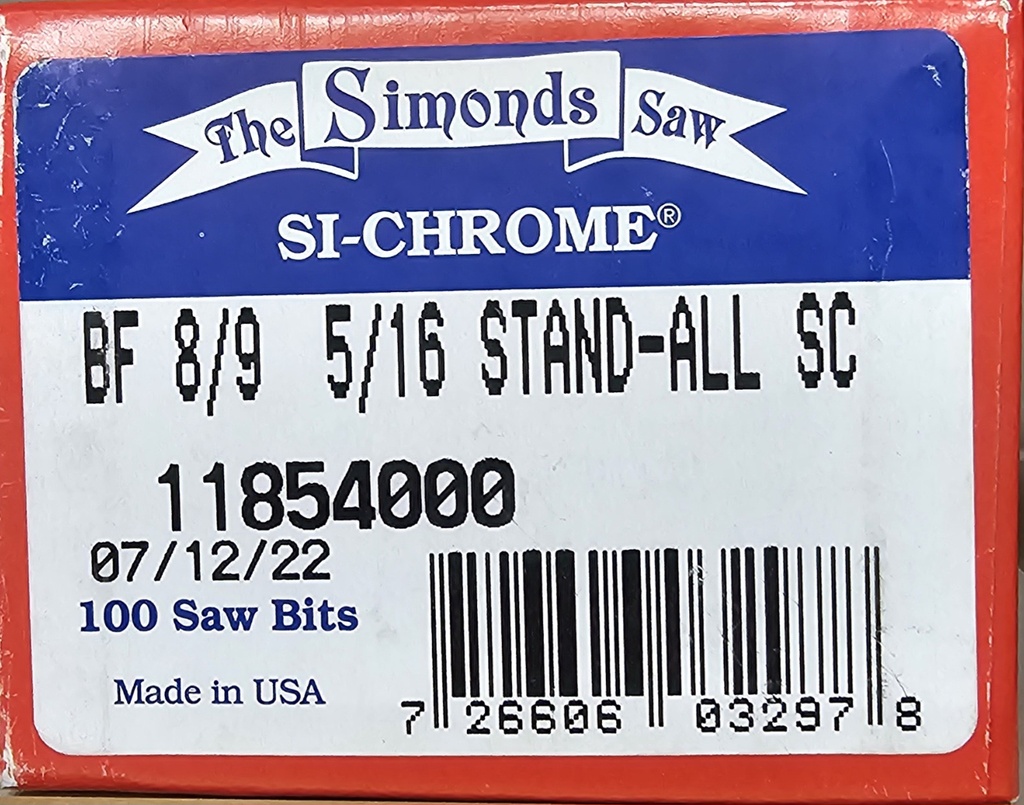 BF 8/9 5/16 Stand-All SC Simonds