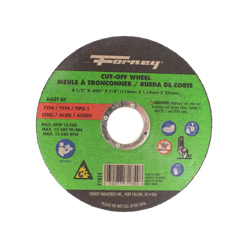 Metal Cut-Off Wheel Type 1, 4-1/2"x.045"x 7/8"