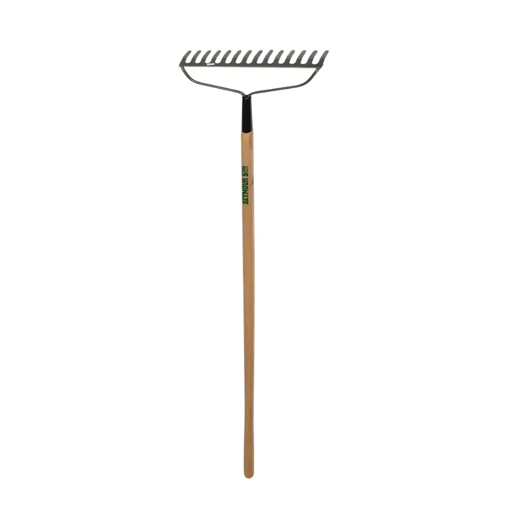 Bow Rake, Welded 14 Tine 13.7" Head, 54" Hardwood Handle 
