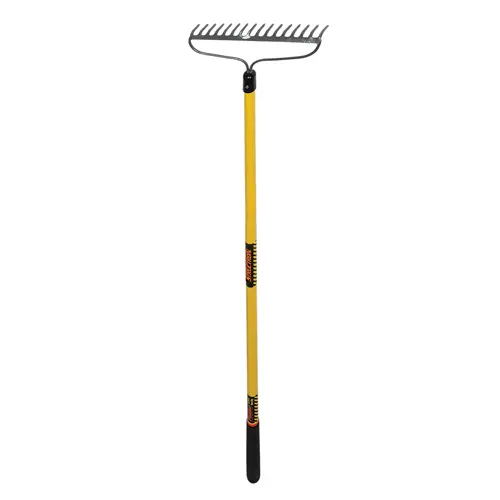 [42366 SYM] 16 Tine Bow Rake, 16-1/4" Forged Head, 60" Yellow Fiberglass Handle 