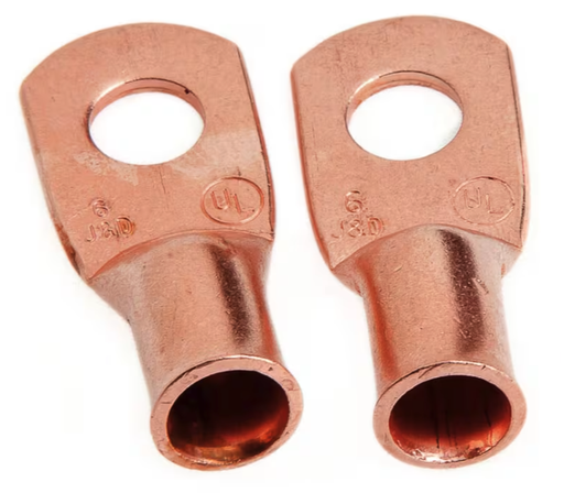 [60098] #2/0 Cable 3/8" Stud Lug Copper 2pk