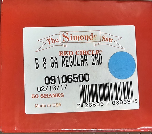 [09106500] B8 Regular 2nd Shank (Each) Simonds
