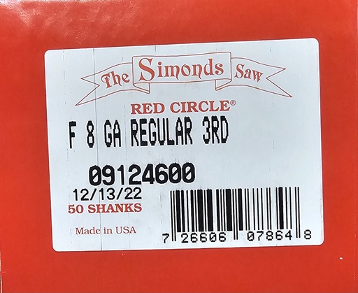 [09124600 SMD] Style F 8 Gauge Regular Type Saw Shanks